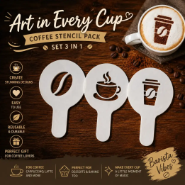 Coffee Charm – Baristická sada šablon (3 ks)