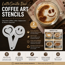Šablony na latte LatteSmile Duo – srdce a smajlík